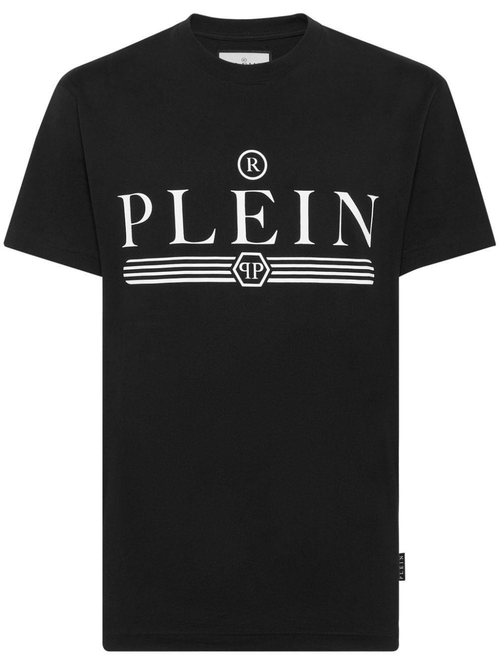 Shop Philipp Plein `tattoo` Round-neck T-shirt In Black  