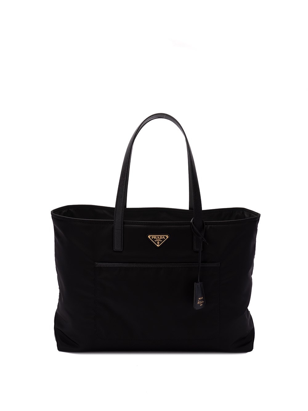 Shop Prada Large `re-nylon` And Saffiano Leather Tote Bag In Black  