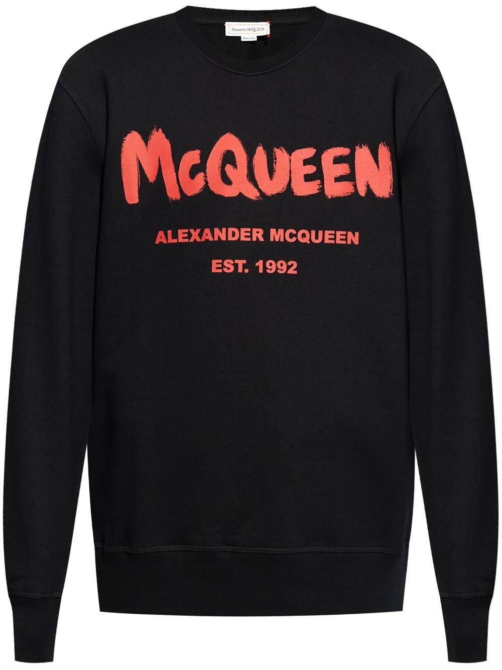 Shop Alexander Mcqueen `graffiti` Print Sweatshirt In Black  