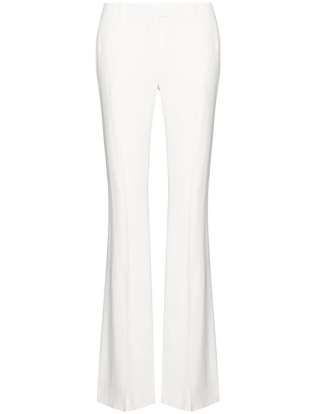 Shop Alexander Mcqueen Narrow Bootcut Pants In Beige