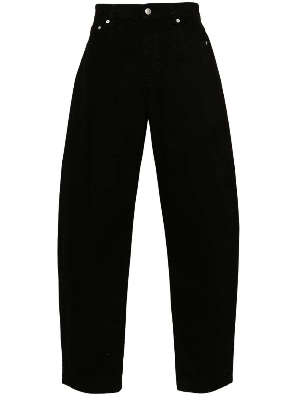 Shop Alexander Mcqueen Barrel Leg Jeans In Black  