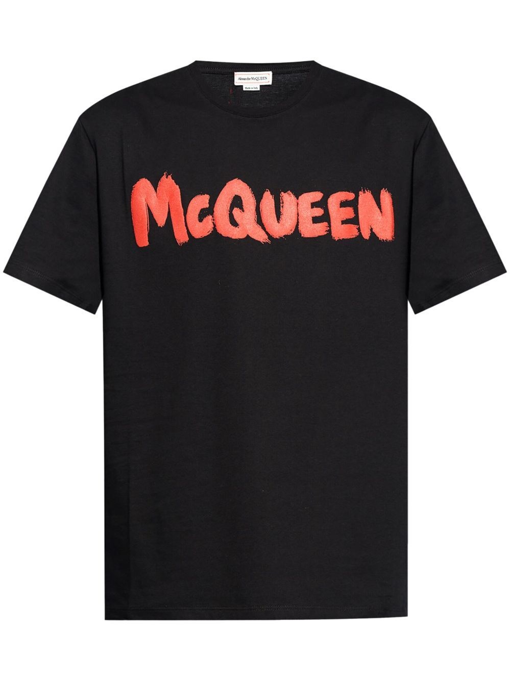 Shop Alexander Mcqueen `graffiti` Print T-shirt In Black  