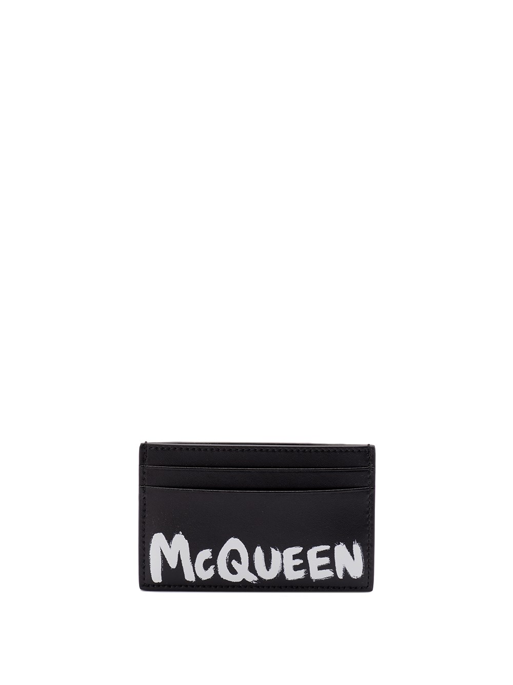 Shop Alexander Mcqueen `mcqueen Graffiti` Card Holder In Black  