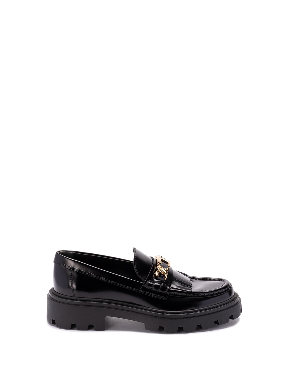 Shop Tod's Fringed Loafers In Black  