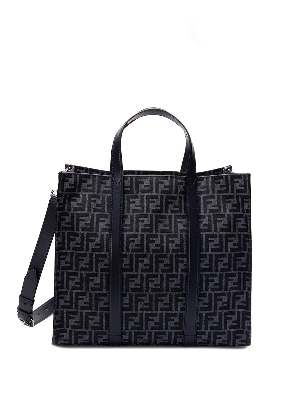 Shop Fendi `ff Jacquard` Shopper Bag In Blue