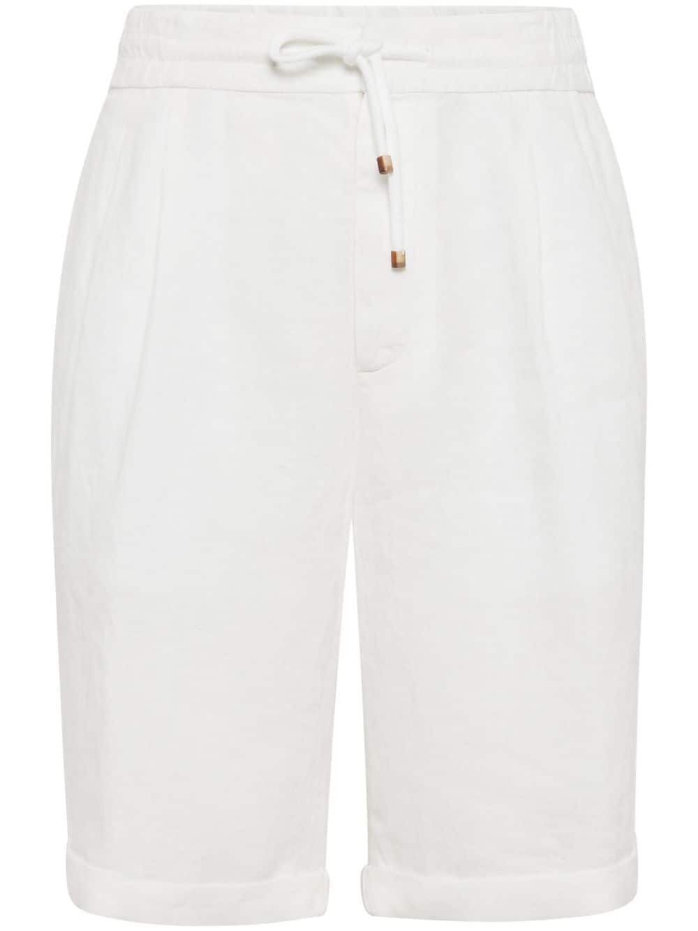 Brunello Cucinelli Gabardine Bermuda Shorts In White