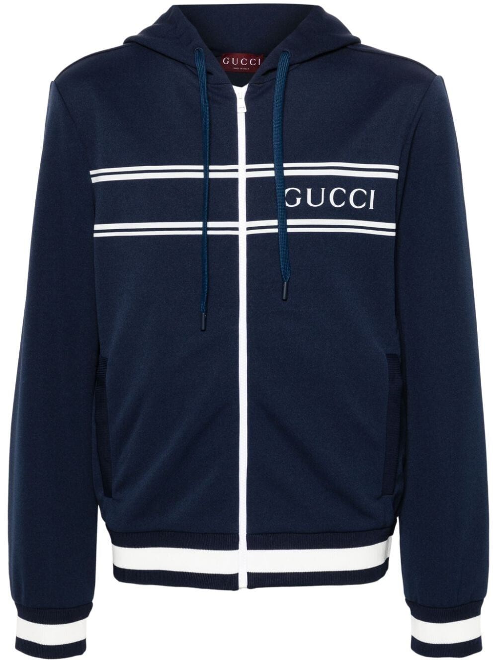 Shop Gucci Full-zip Hoodie In Black  