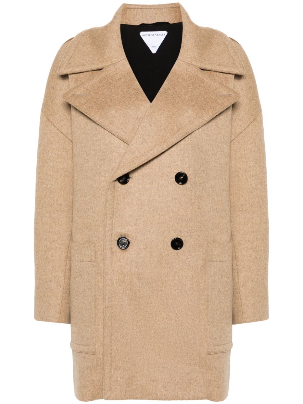 Shop Bottega Veneta Wool Coat In Beige