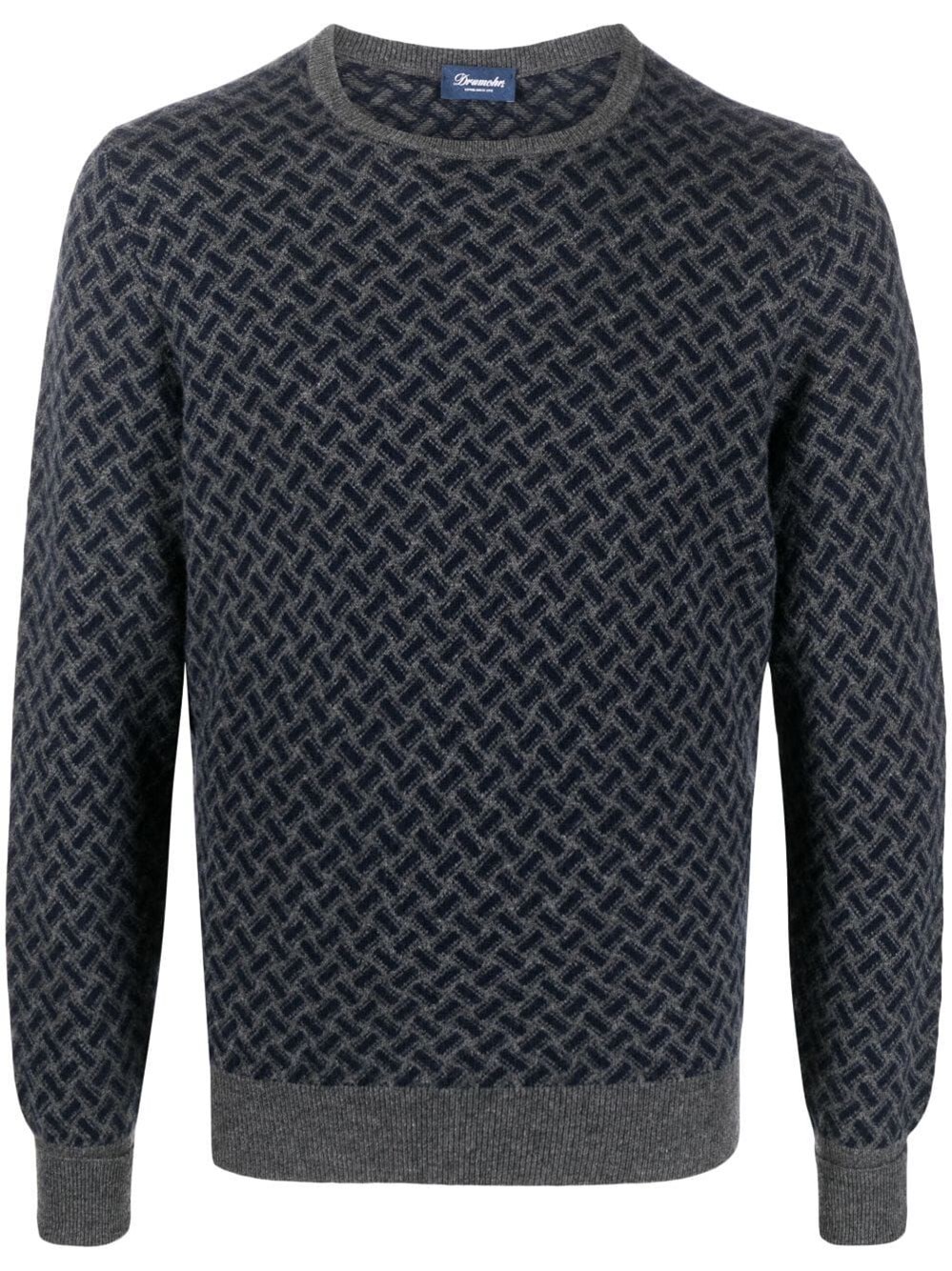 Shop Drumohr Crew-neck Sweater In Gray