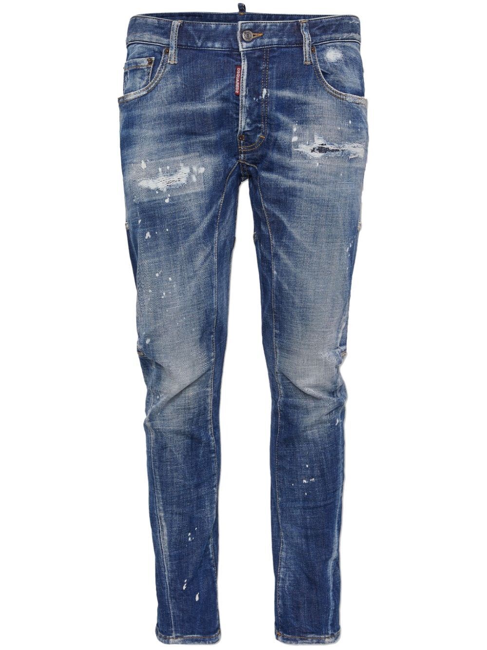 Shop Dsquared2 `tidy Biker` Jeans In Blue