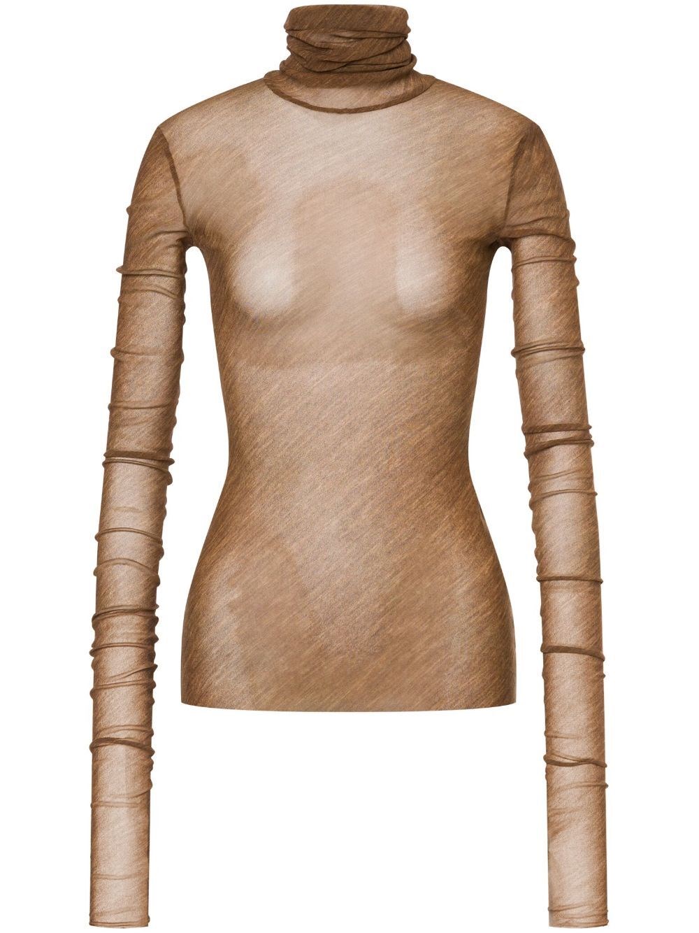 Shop Philosophy Di Lorenzo Serafini Tulle Sweater In Brown