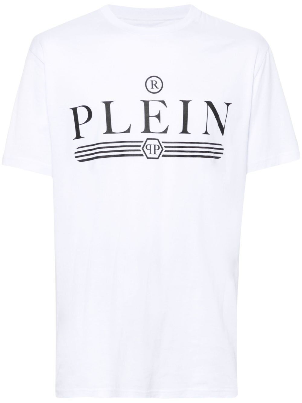 Shop Philipp Plein `tattoo` Round-neck T-shirt In White