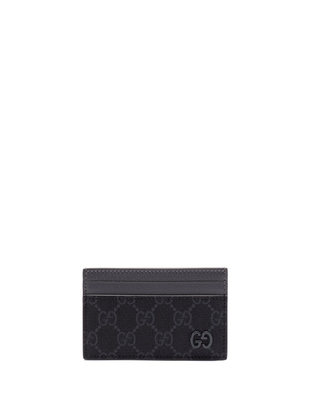 Shop Gucci Card Case With `gg` Detail In Black  