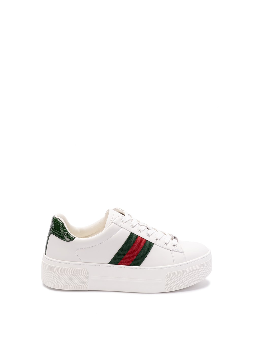 Shop Gucci Sneakers With `web` In White