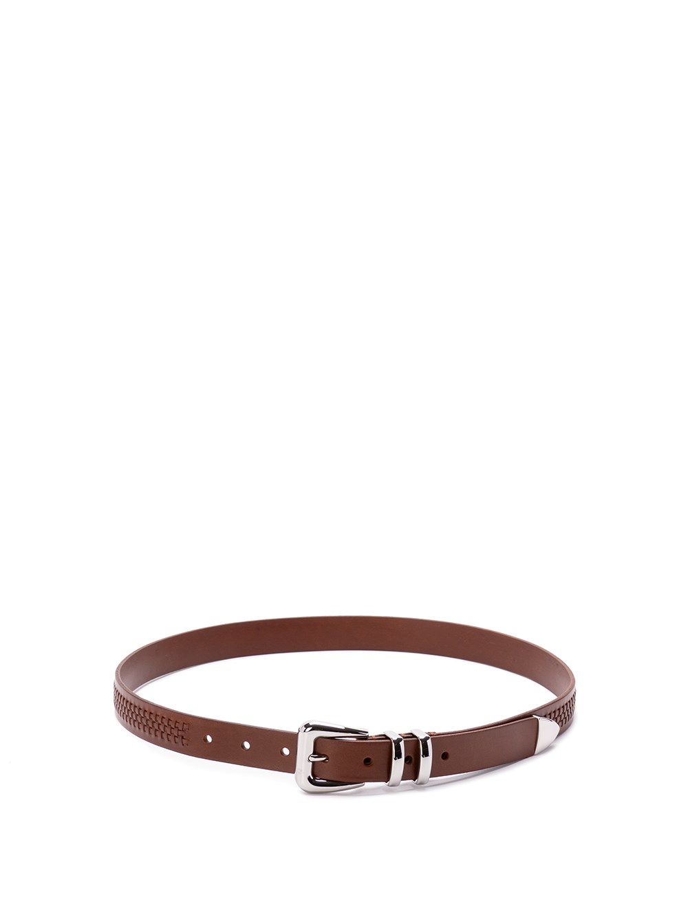 Shop Brunello Cucinelli Belt With Braided Decoration In Brown