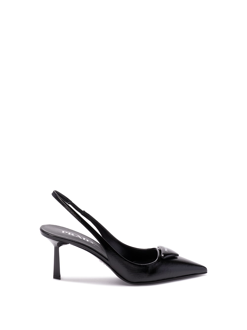 Prada Saffiano Patent Leather Slingback Pumps