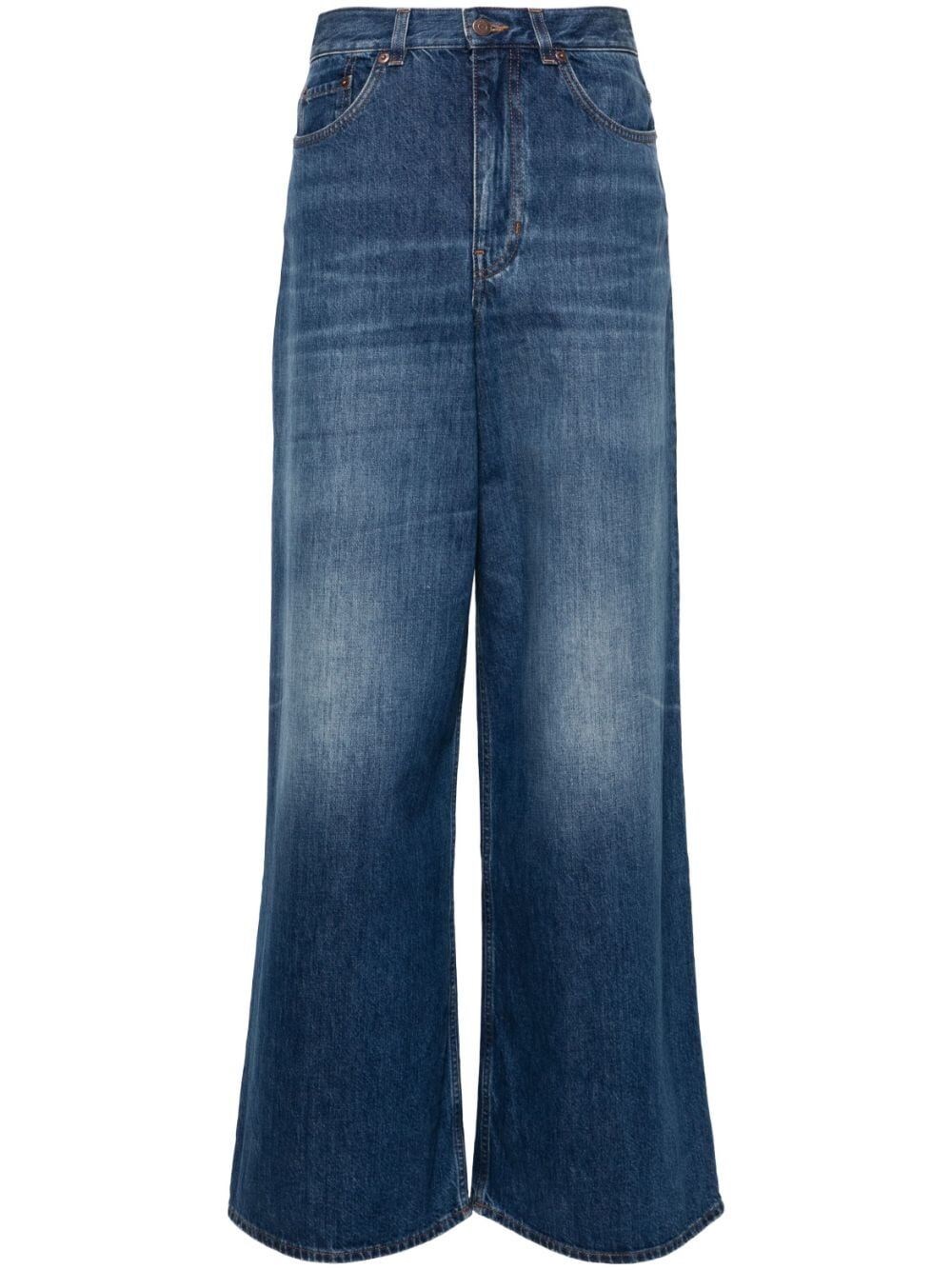 Shop Chloé Wide Leg Jeans In Blue