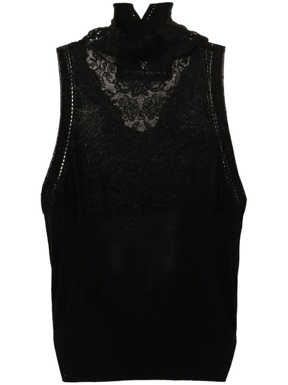 Shop Ermanno Scervino Sleeveless Turte-neck Sweater In Black  