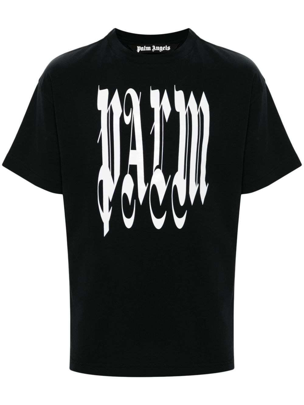 Shop Palm Angels `gothic Palm` T-shirt In Black  