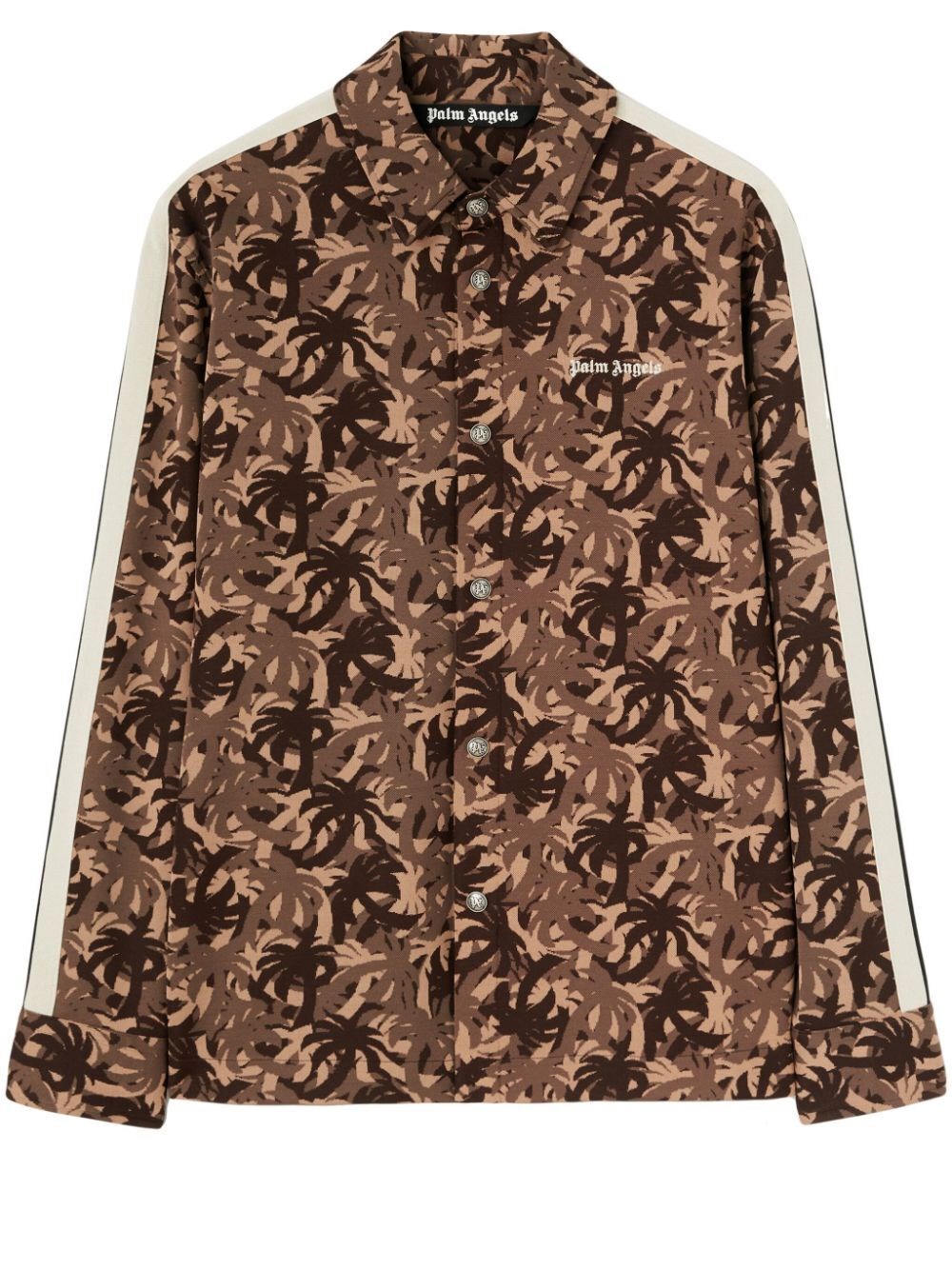 Shop Palm Angels `palms Camo` Shirt In Brown