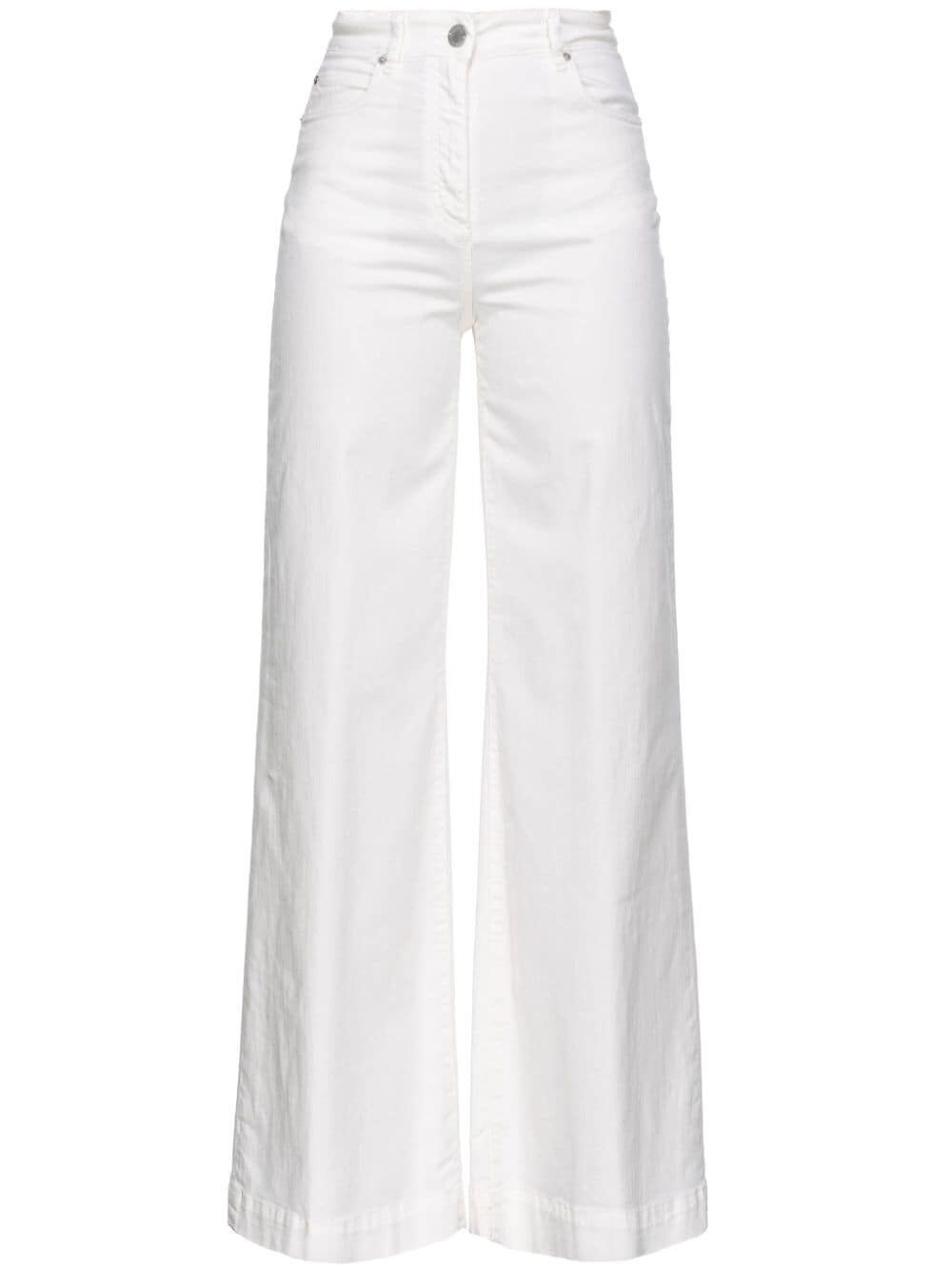 Shop Pinko `wendy` Wide Leg Jeans In White