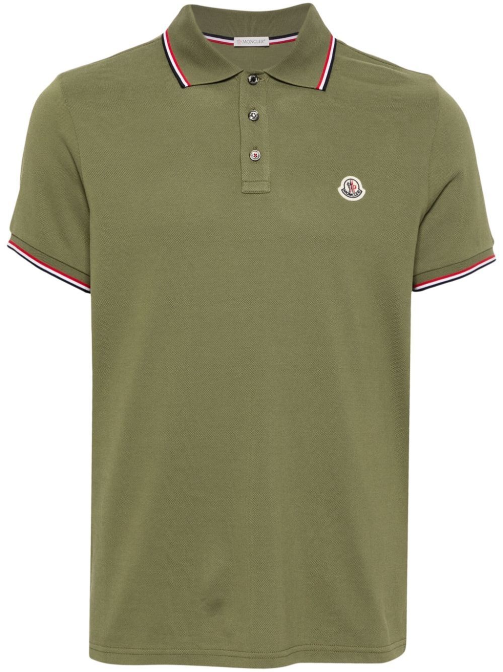 Shop Moncler Short Sleeve Polo Shirt In Green