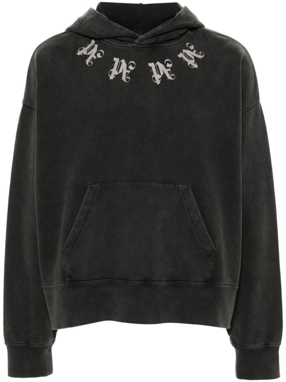 Shop Palm Angels `statement Monogram` Hoodie In Black  