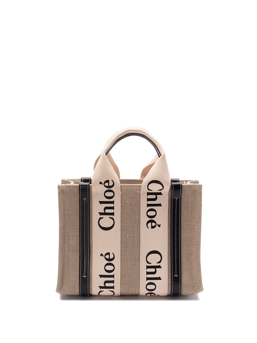 Shop Chloé Small `woody` Tote Bag In White