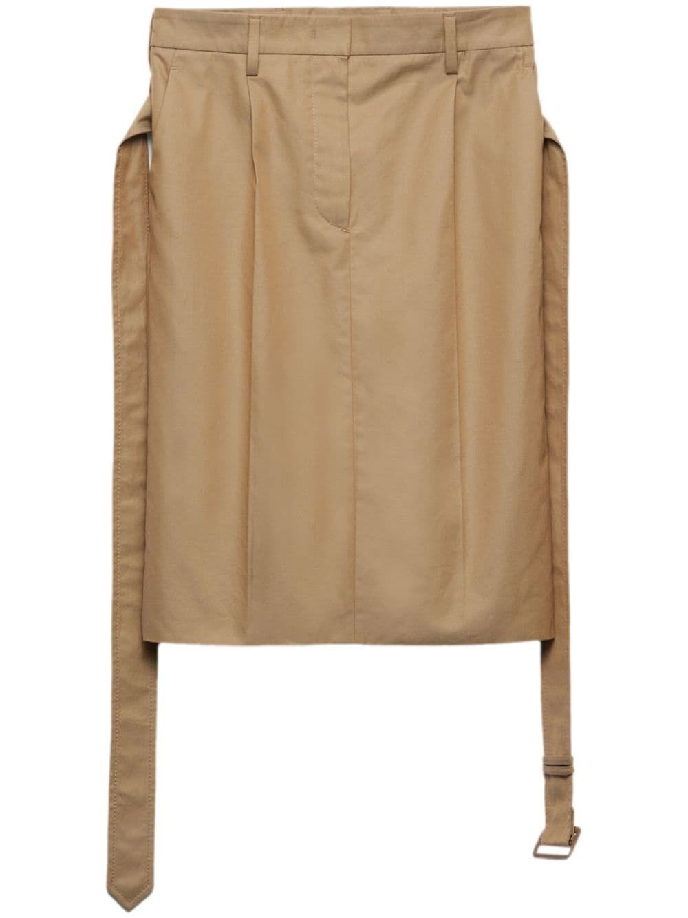 Shop Prada Cotton Twill Skirt In Brown