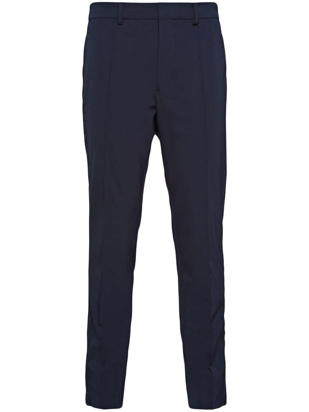 Shop Prada Stretch Technical Fabric Pants In Blue