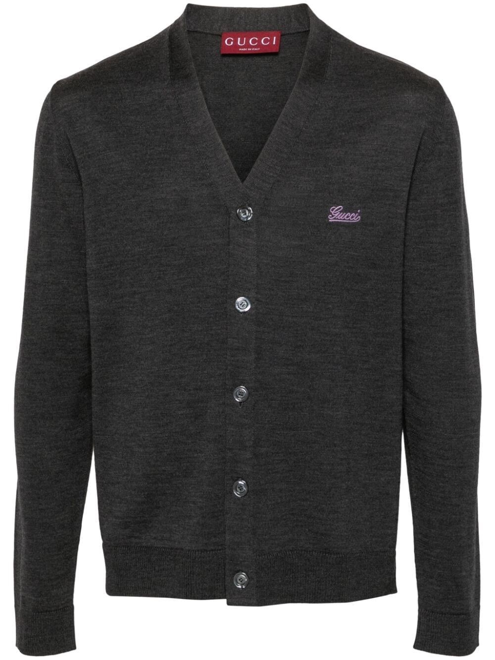 Shop Gucci Cardigan In Gray