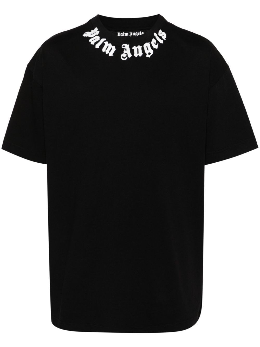 Shop Palm Angels Neck Logo T-shirt In Black  