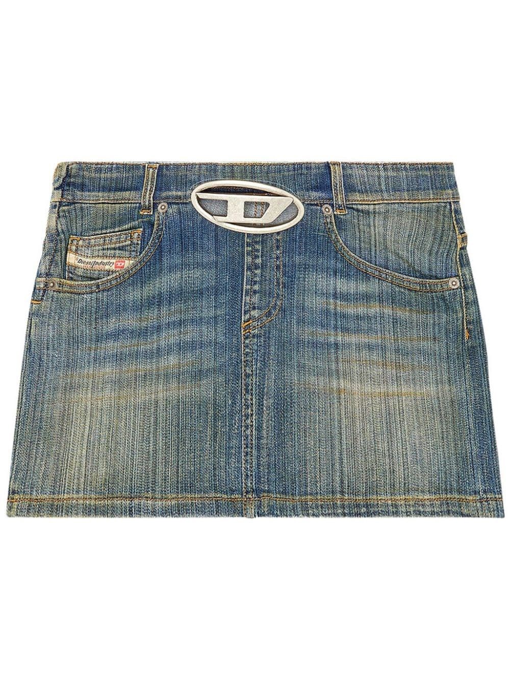 DIESEL `DE-RON-S2` DENIM MINI SKIRT 