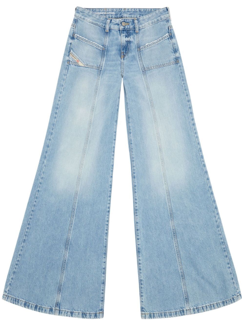 Diesel D-akii Mid-rise Flared Jeans In Blue