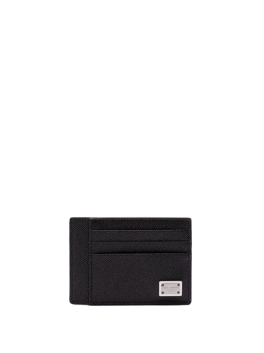 Dolce & Gabbana Dauphine-print Calfskin Card Holder In Black  