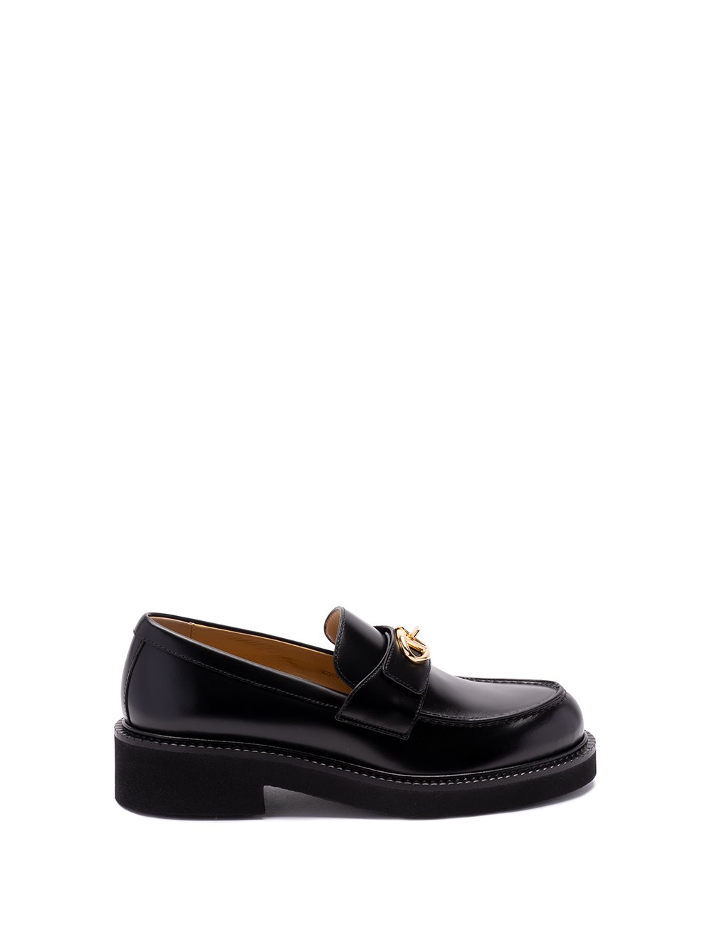 Shop Valentino `vlogo Locker` Loafers In Black  