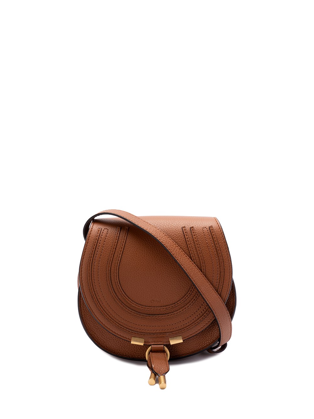 Shop Chloé `marcie` Small Saddle Bag In Brown