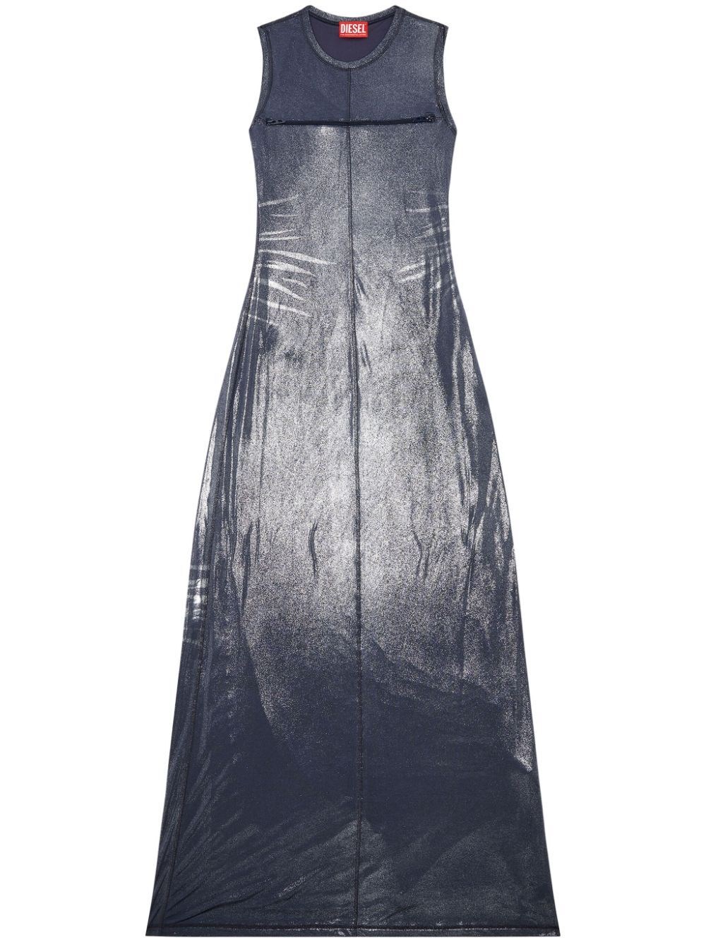 Diesel Stretch Jersey Dress With Metallized Effect In Black  