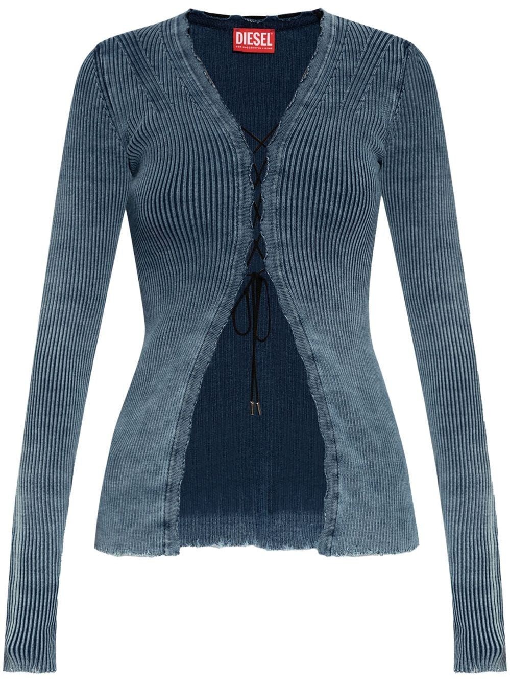 Shop Diesel `m-acerata` Cardigan In Blue