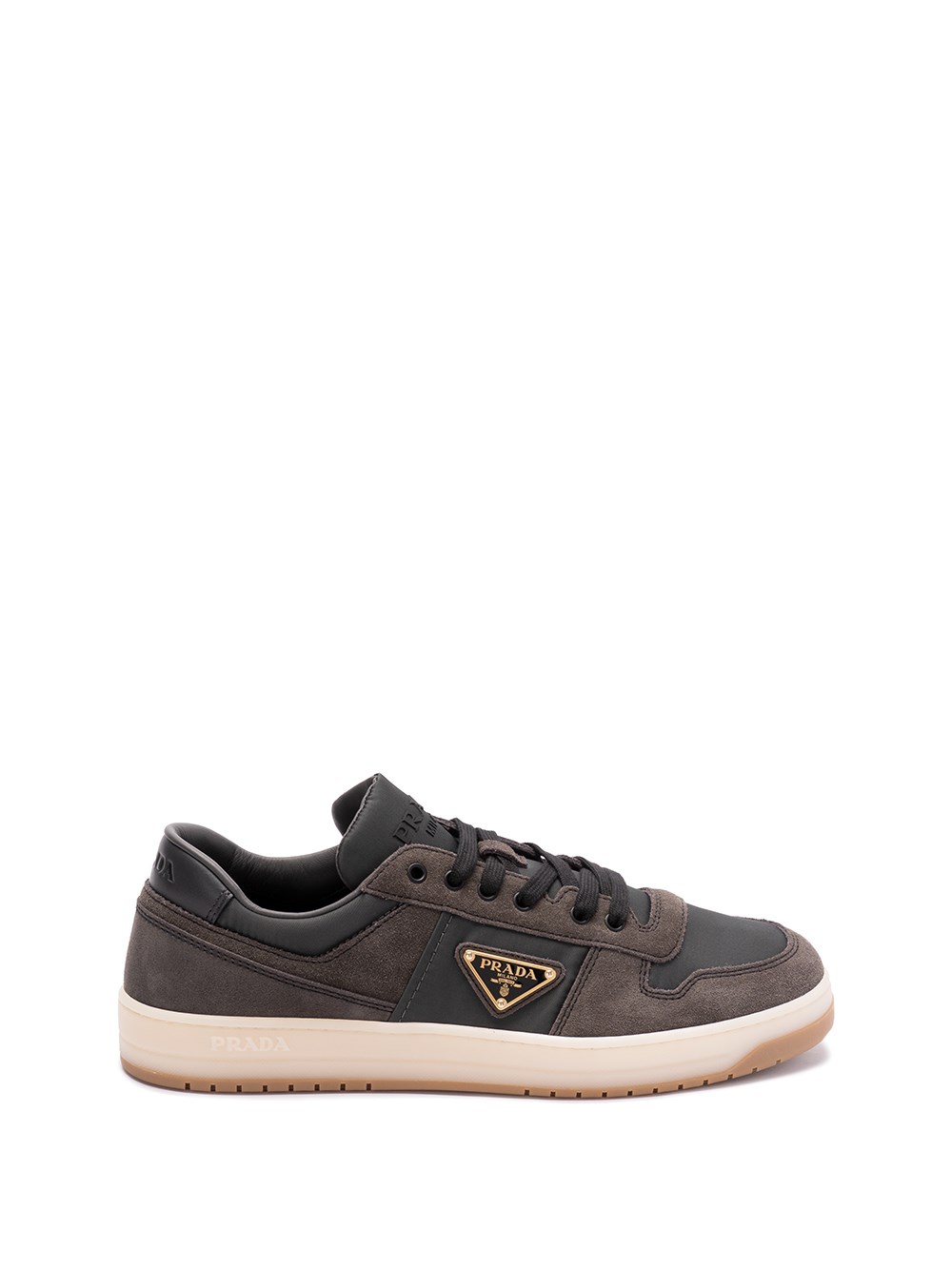 Shop Prada `downtown` Suede Sneakers In Gray