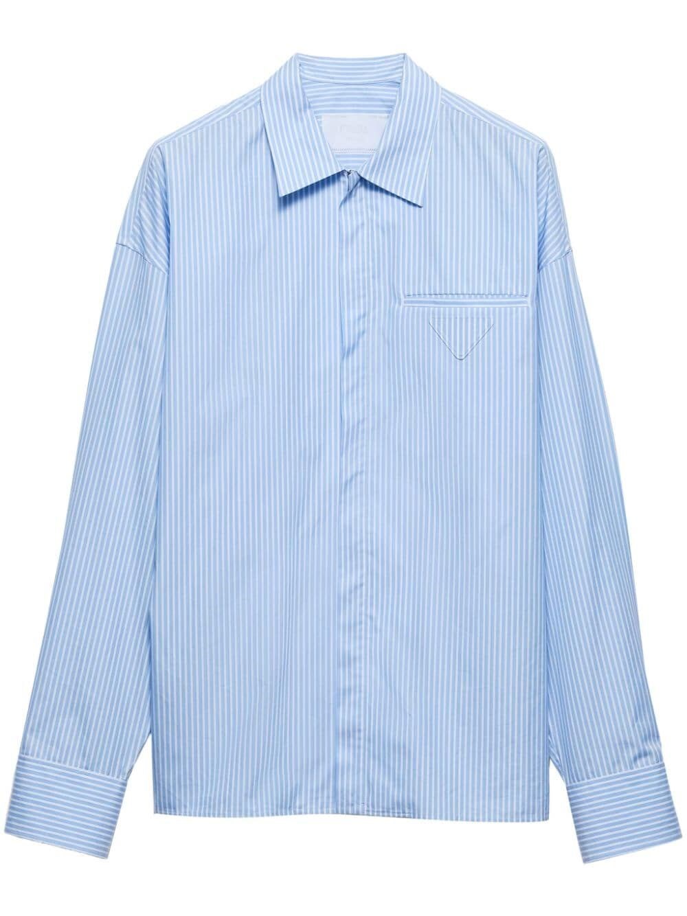 Shop Prada Striped Shirt In White