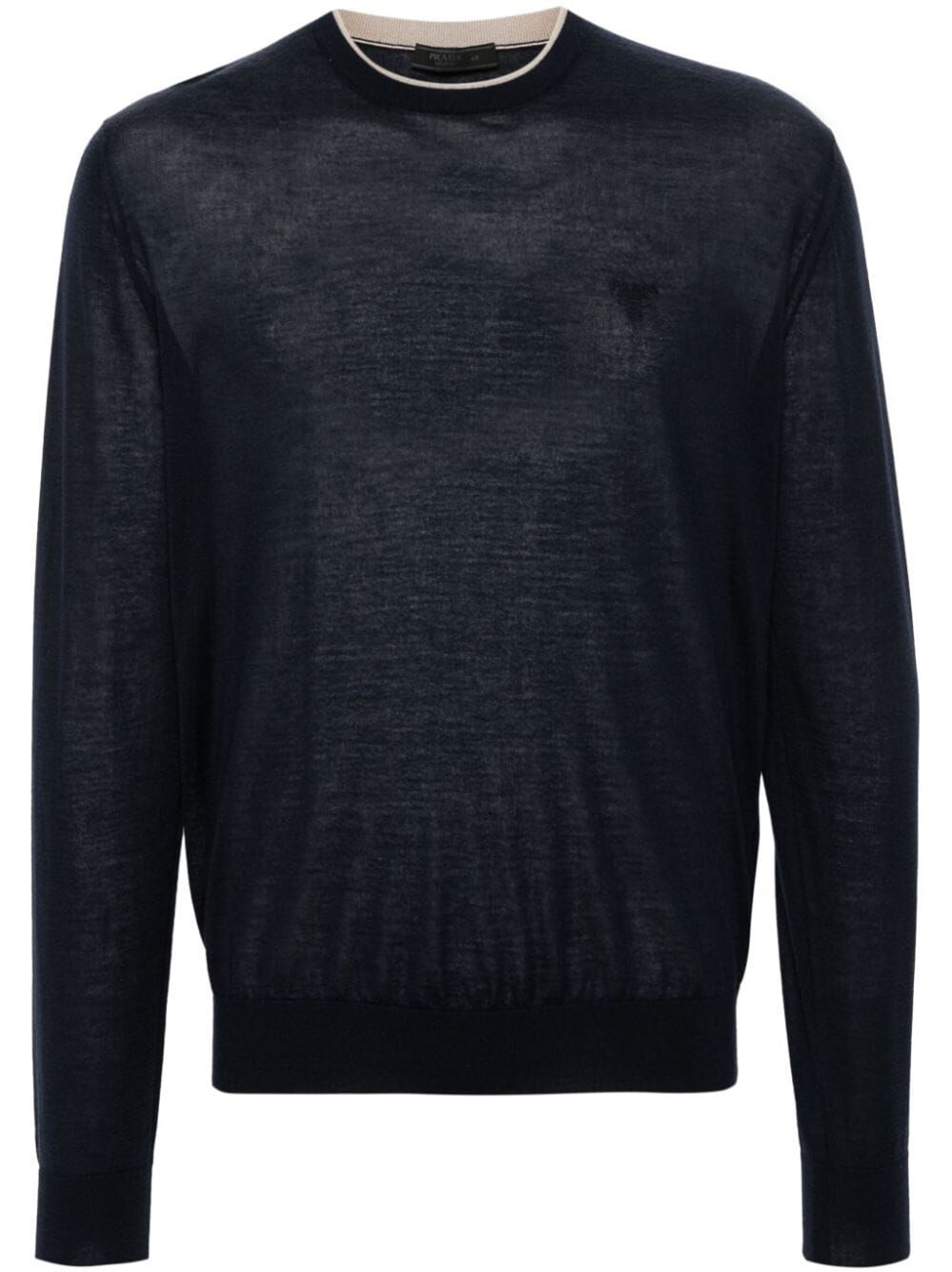 Shop Prada Round-neck Sweater In Blue