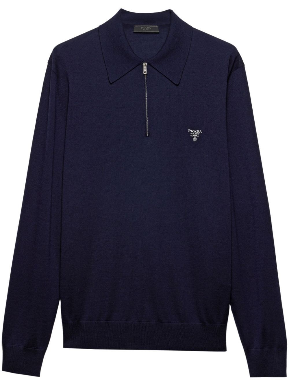 Shop Prada Polo-neck Sweater In Blue