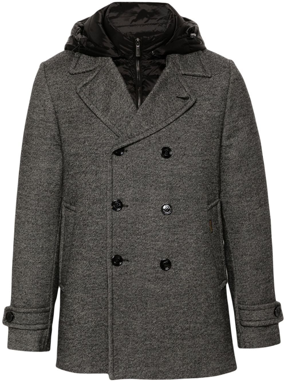 Shop Moorer `eligio` Double-breasted Coat In Gray