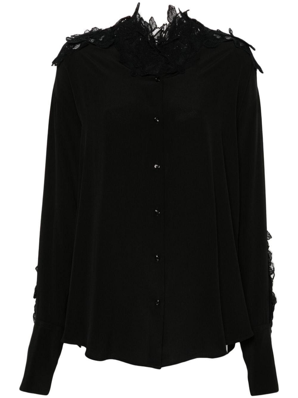 Shop Ermanno Scervino Shirt With Embroidery In Black  