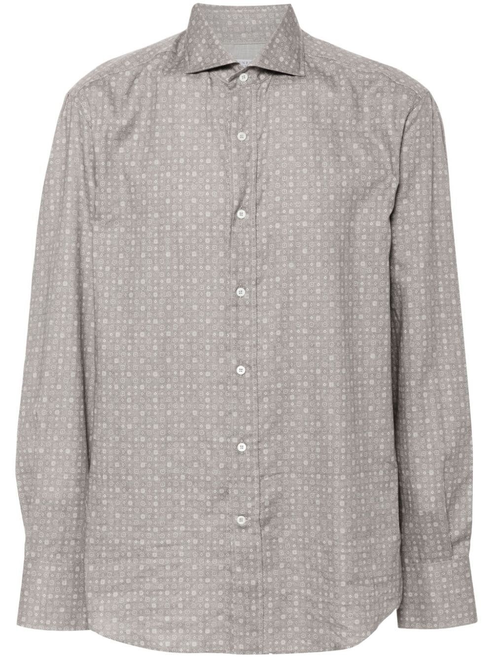 Shop Brunello Cucinelli Shirt In Gray