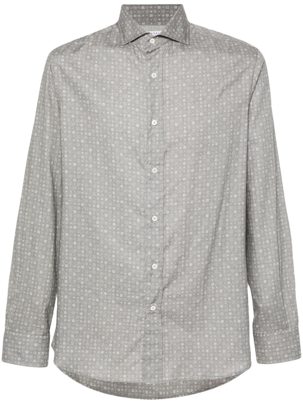 Shop Brunello Cucinelli Shirt In Gray