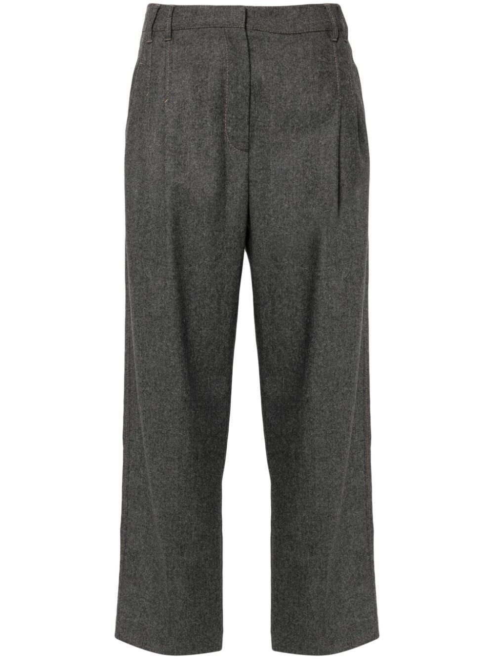 Brunello Cucinelli Gerade Hose Mit Falten In Gray