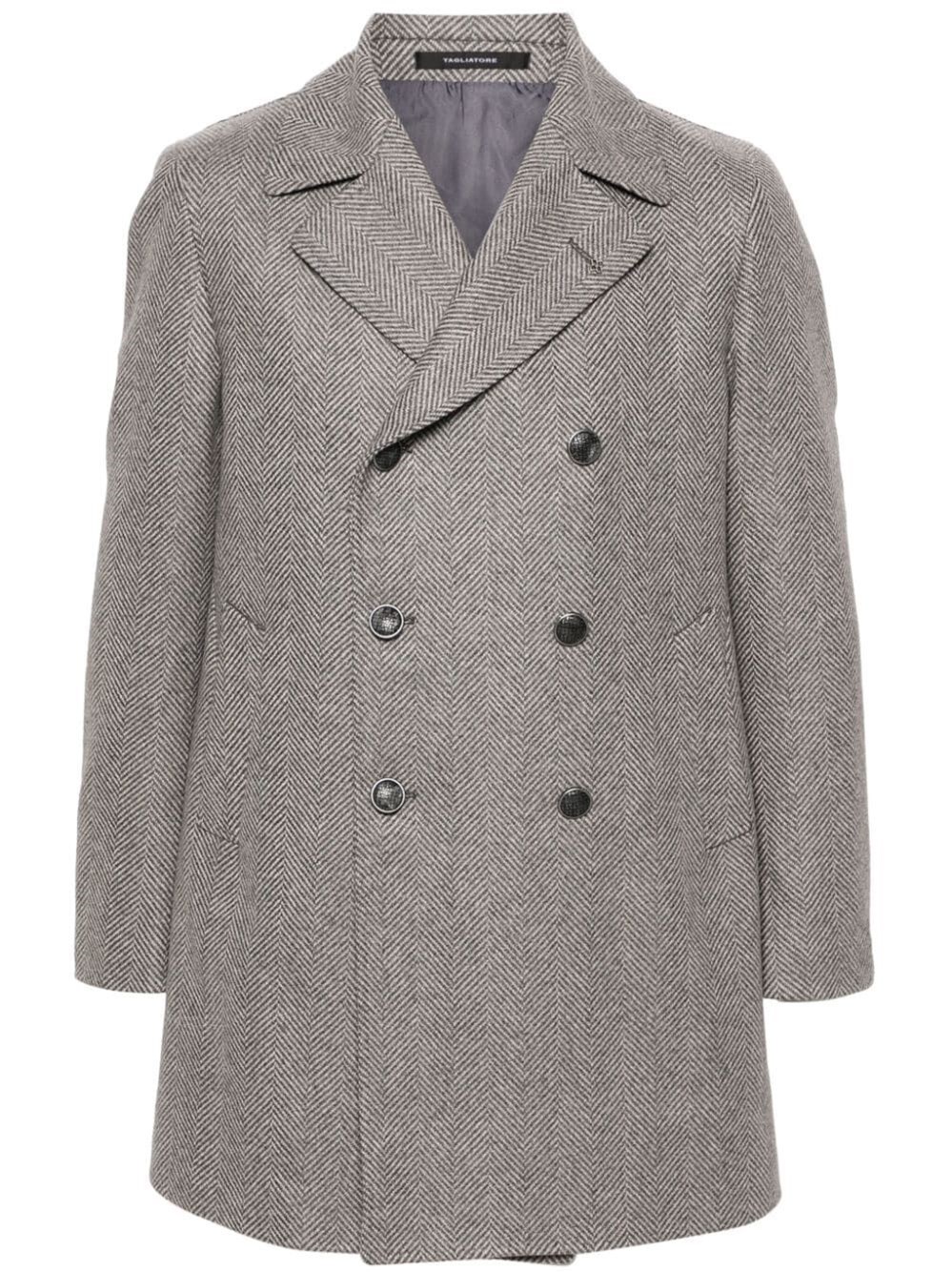 Shop Tagliatore Coat In Gray