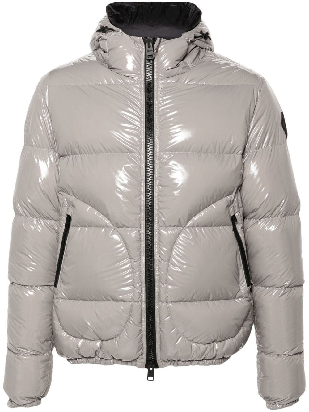 Shop Herno `gloss` Bomber Jacket In Gray